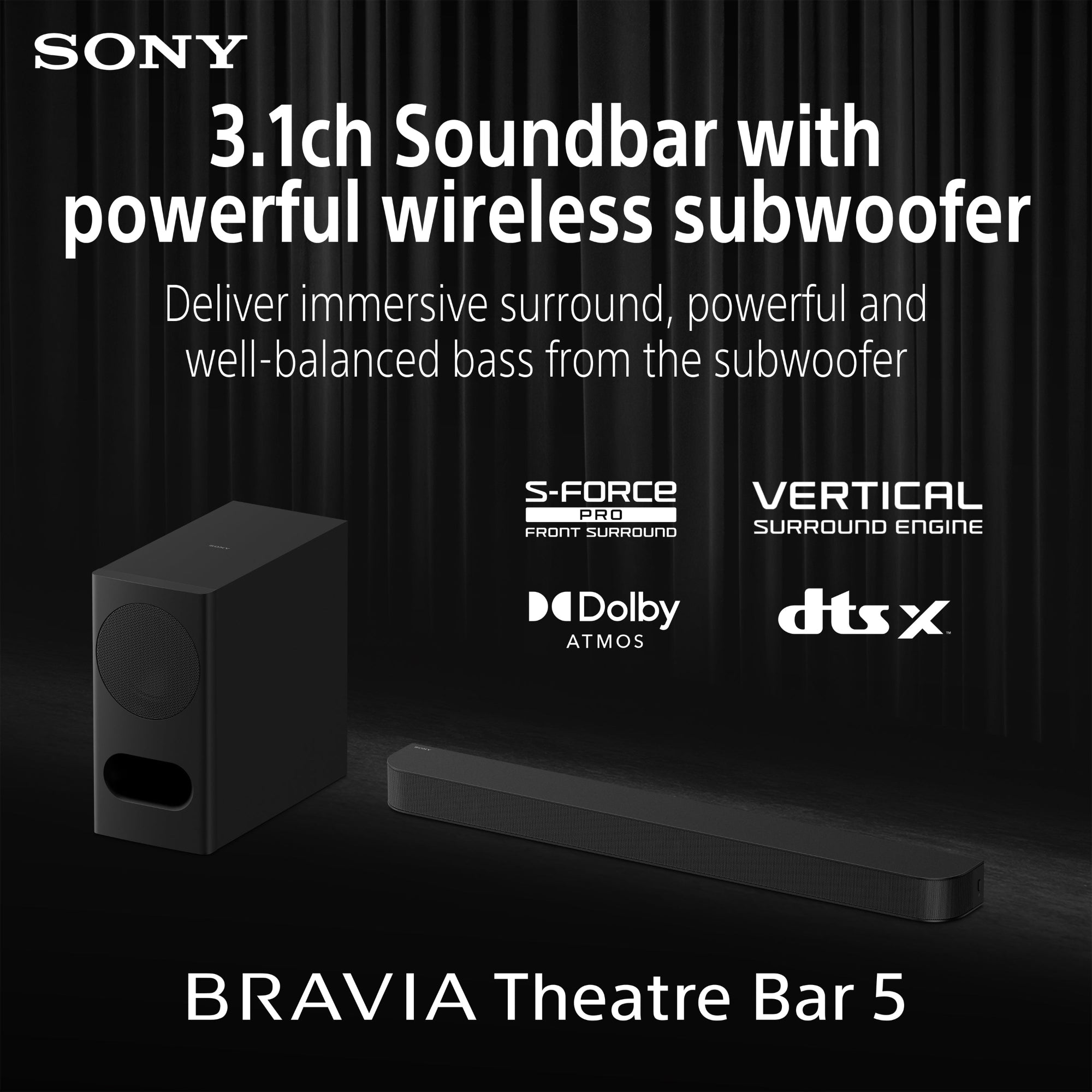 Buy Online Sony HT-BD50 | Bravia Theatre Bar 5, 3.1ch Soundbar