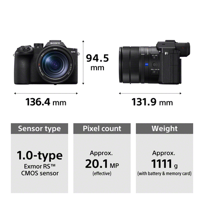 Sony Sony RX10 V | 24–600 mm* High-zoom Camera with Real-time Recognition AF, 20.1 MP Sensor and 30 fps blackout-free burst shooting | DSC-RX10M5