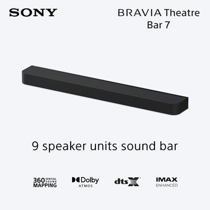 Sony Bravia Theatre Bar 7, Single Soundbar, 9 Speaker Units Surrounded sound by Dolby Atmos®/DTS:X® & IMAX® Enhanced, 2026 Model