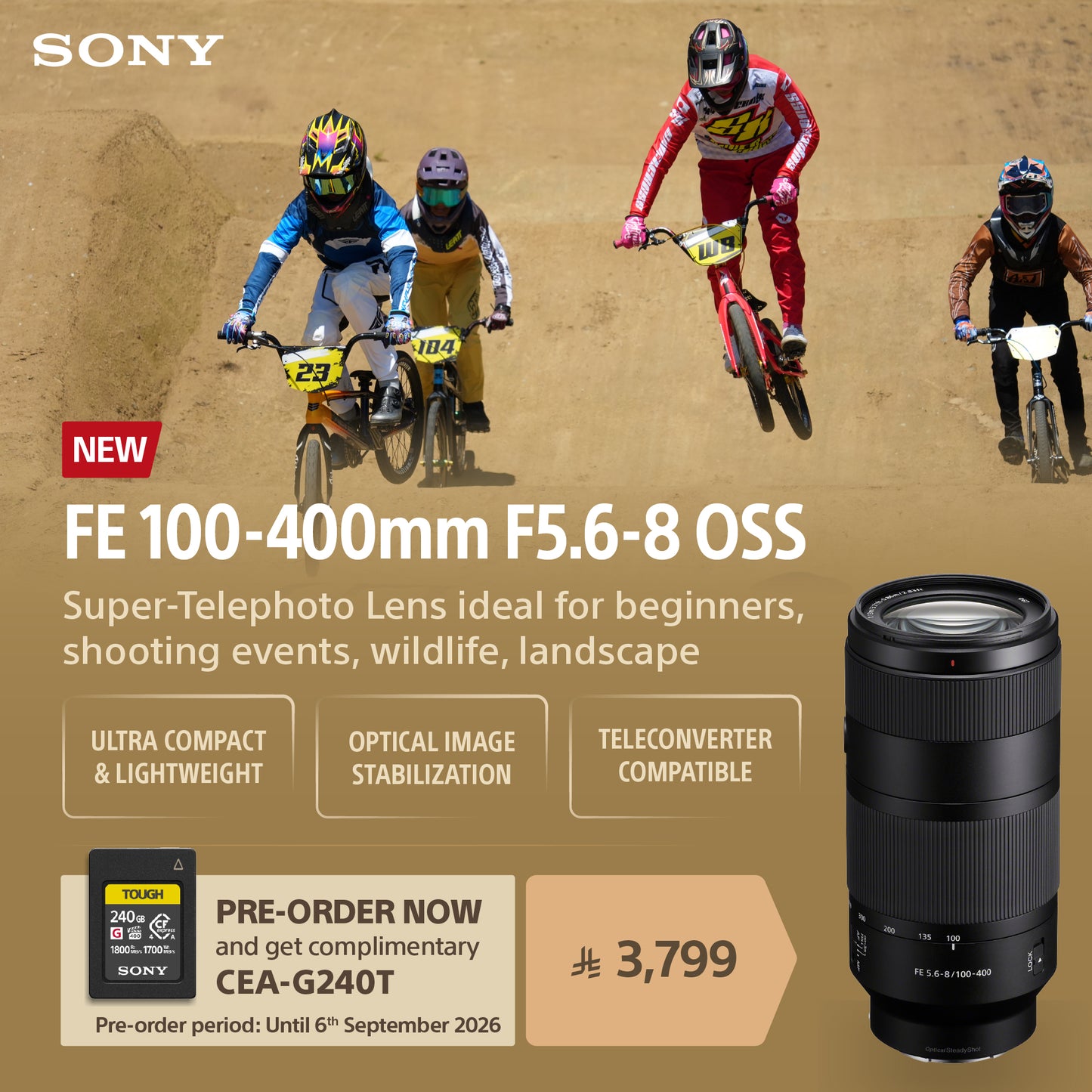 Sony FE 100-400mm F5.6-8 OSS E-Mount Full-Frame Super-Telephoto Zoom Lens