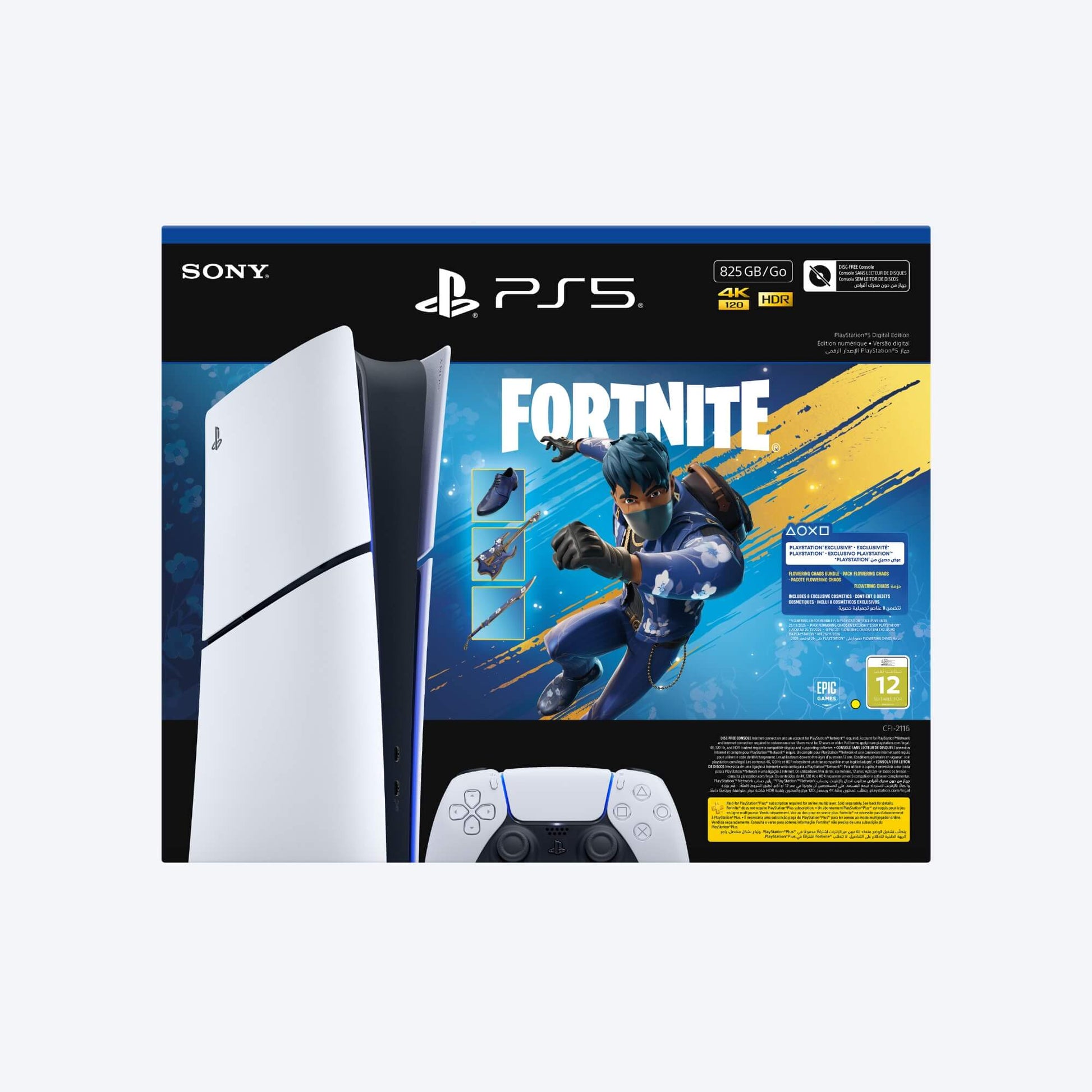 Sony PlayStation®5 Digital Edition 825GB – Fortnite Flowering Chaos Bundle