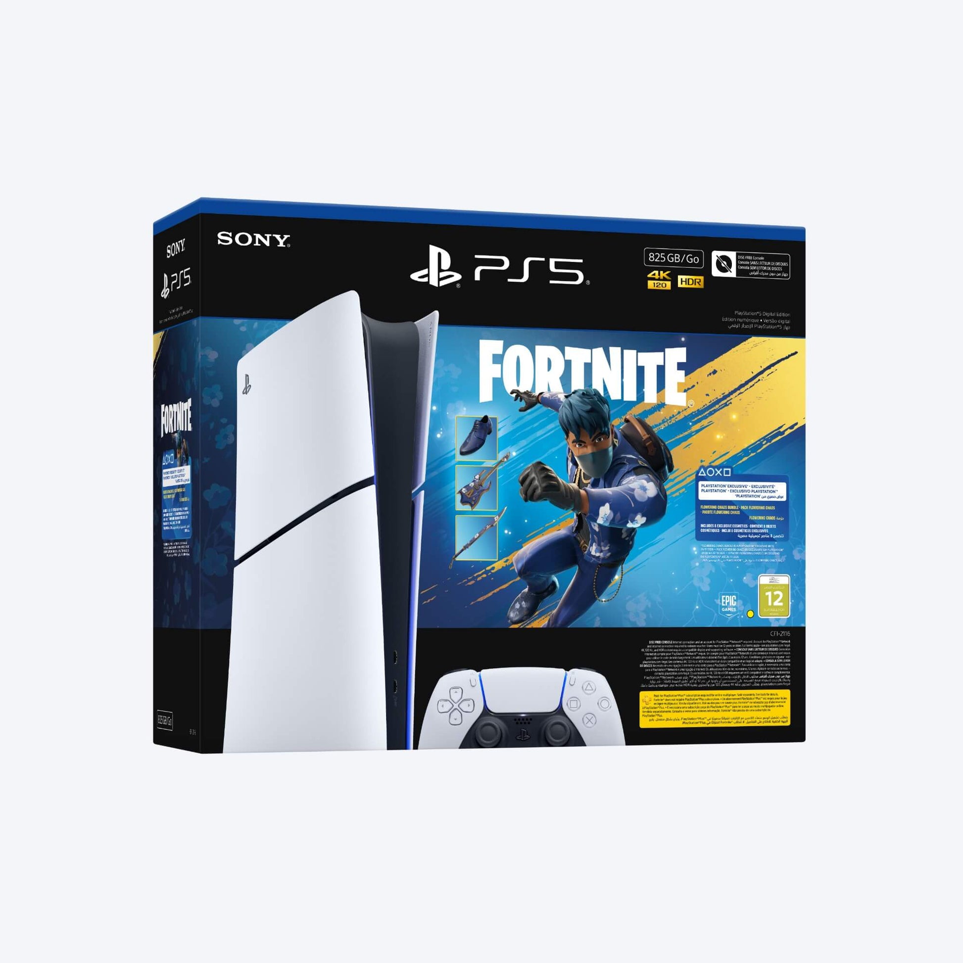 Sony PlayStation®5 Digital Edition 825GB – Fortnite Flowering Chaos Bundle