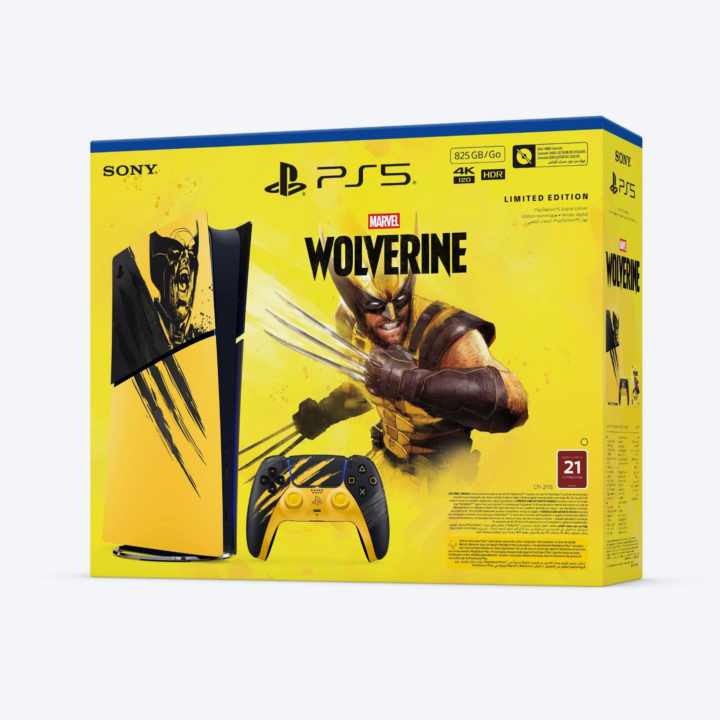 Sony PlayStation®5 Digital Edition 825GB Console – Marvel’s Wolverine Battle Yellow Limited Edition Bundle