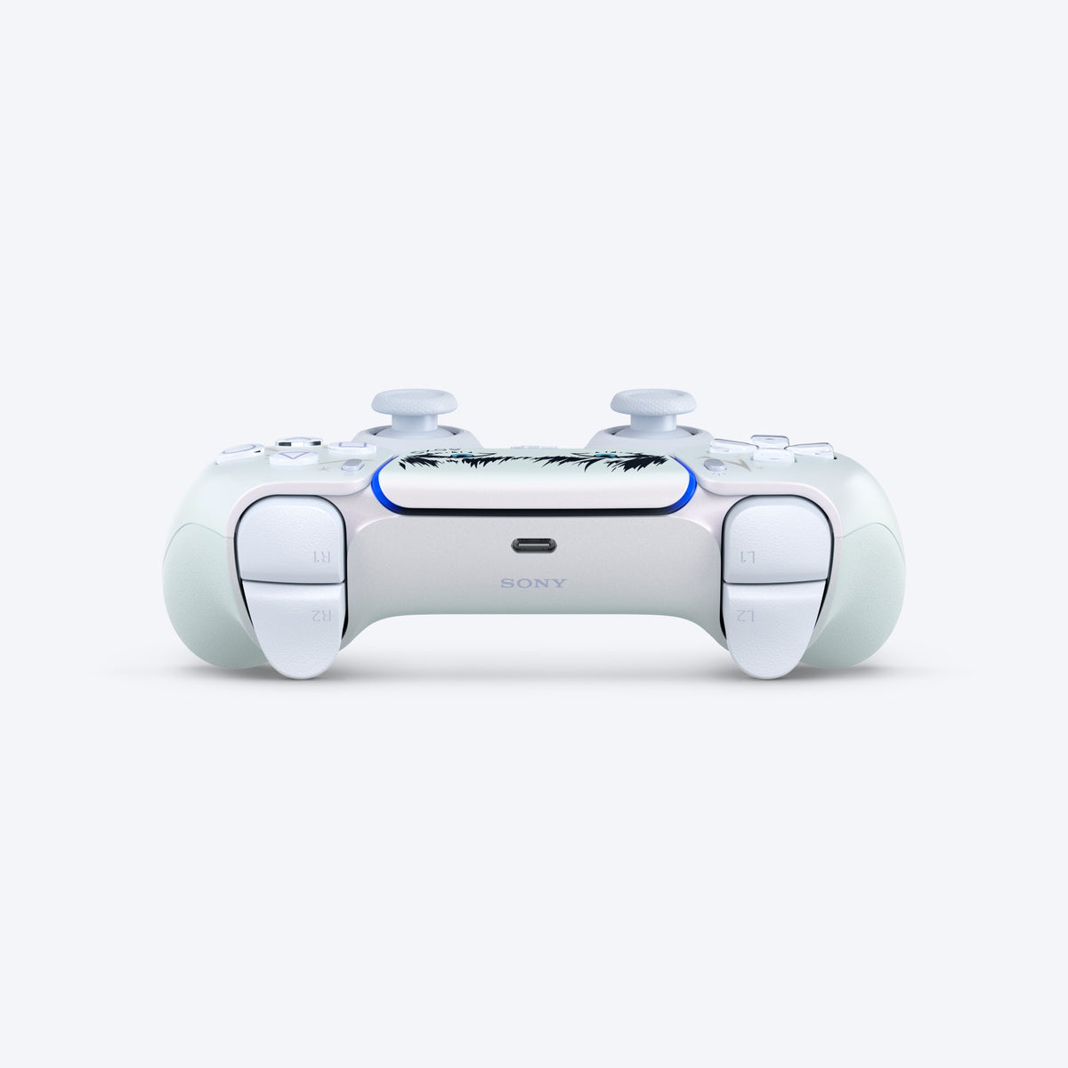 PlayStation 5 controller skin featuring anime-style eyes on the touchpad