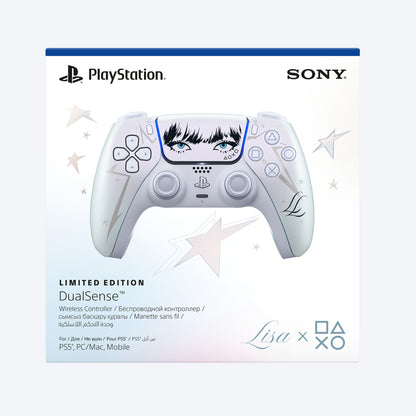 PlayStation 5 controller skin featuring anime-style eyes on the touchpad