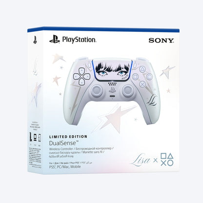 PlayStation 5 controller skin featuring anime-style eyes on the touchpad