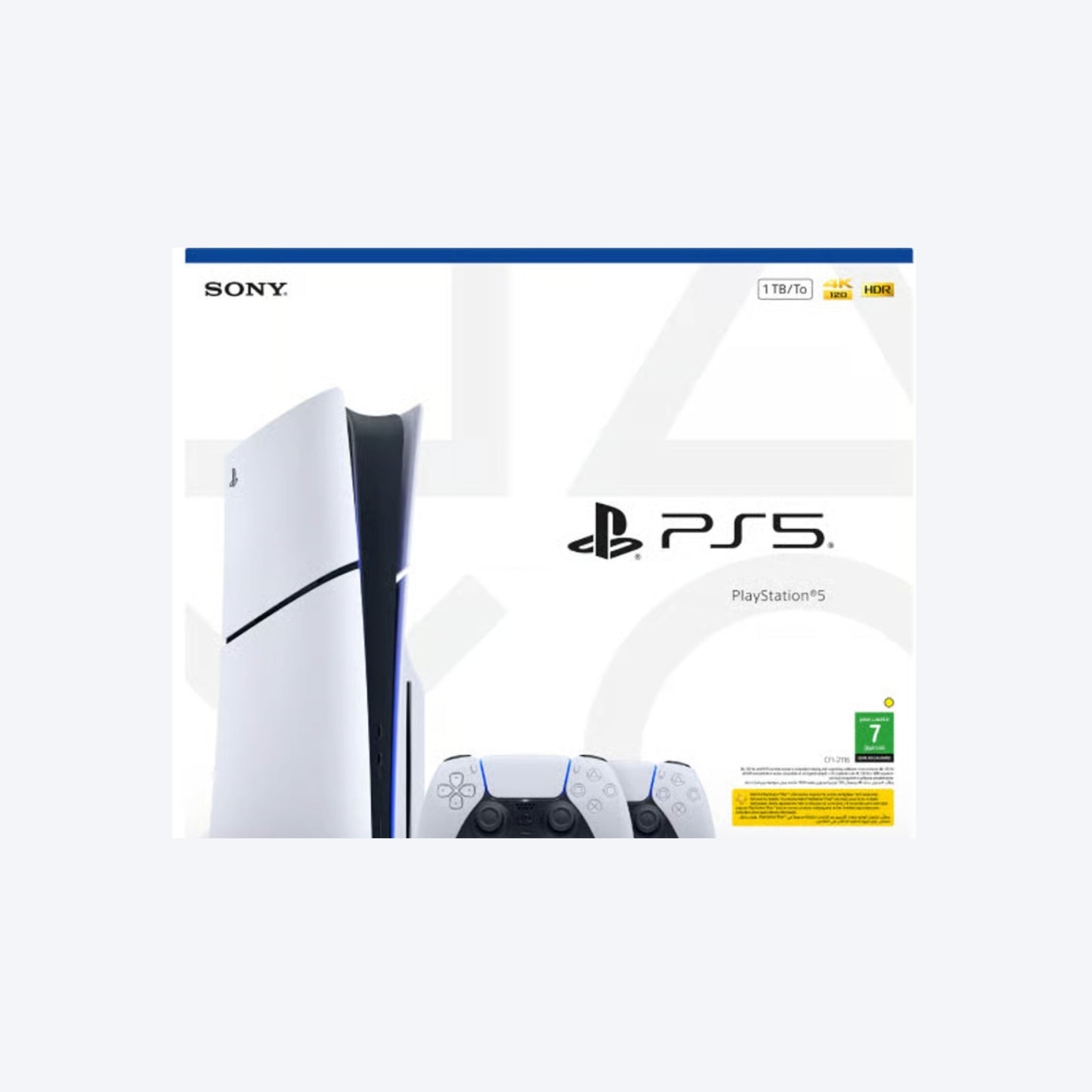 جهاز PlayStation®5 إصدار أقراص Bluray Disc من سوني 1 تيرابايت مع وحدة تحكم لاسلكية Dualsense إضافية - أبيض